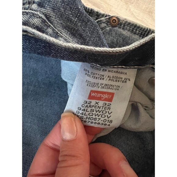 Wrangler Carpenter Jeans Men's Size 32x32 Relaxed Fit Blue Denim Pants - Picture 3 of 6